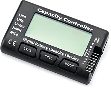 QWORK RC Battery Capacity Checker 2–7S LiPo Li‑ion NiMH – Multi‑Mode Voltage Display for Drone, RC Car & Airplane