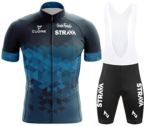 Radtrikot Set,Fahrradtrikot Herren,Atmungsaktives Sommer Kurzarm Fahrradtrikot Kurzarm + Radhose,Fahrradbekleidung Set für Fahrrad Rennrad MTB (32,4XL)