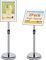 VAIIGO 2Pack Soporte Ajustable A4 Aluminio Cartel Menú Soporte de pie Soporte de señalización para la señalización, cartel, menú, anuncios, ventas, aviso de soporte de exhibición (Plata, 2Pack)