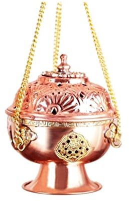 Räucherstäbchenhalter Räucherschale Kupfer-Räuchergefäß Zum Aufhängen, Zen-Haushalt, Innen-Räuchergefäß, Rotes Kupfer, Retro-Räuchergefäß Zum Aufhängen Räuchergefäß Weihrauchbrenner (Size : 4.5IN)
