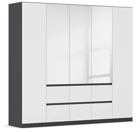 Rauch Möbel Mainz, Kleiderschrank, Farbe Weiß/Grau metallic, Breite 226 cm