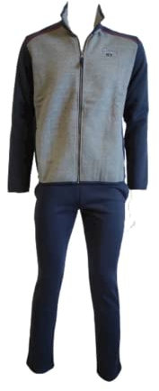 Campagnolo Herrenanzug DYNAMIC F.LLI komplettes Freizeit-Winter-Sweatshirt offen mit Reißverschluss Artikel 8Q77149M, 523F Grigio/Blu, L