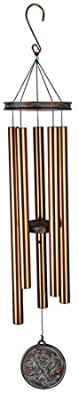 BAtlam Windspiele Blume des Lebens Metall verdickte 5 Aluminiumrohre Windspiele Ornamente Einrichtungsgeschäft Außendekoration Anhänger Für Türen, Fenster, Wände, unter Traufen, Gärten