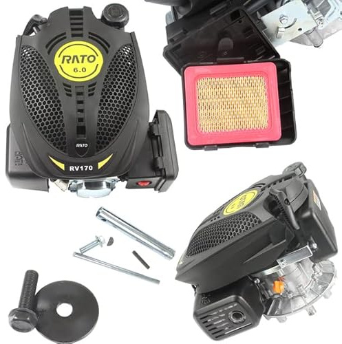 Marpol Motore a Scoppio 4 Tempi 173cc 6cv Benzina 3,2 kW 9 NM 2500 Giri/min Albero Verticale Diametro 22,2mm per Tosaerba Rasaerba Tagliaerba 4T
