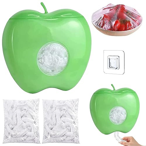 Caja de Almacenamiento de Envoltura de Plásticos,Dispensador de Caja de Almacenamiento,Caja de Almacenamiento de Bolsa de Mantenimiento Fresco con 200 Bolsas de Conservacion Elasticas,Reutilizables