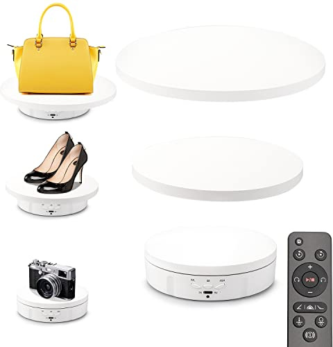Leadleds Espositore elettrico rotante 3 in 1 per fotografia, 360 gradi giradischi rotante girevole per display gioielli, orologi, prodotti digitali