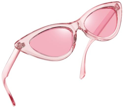 Joopin Cat Eye Gafas de Sol Mujer Transparentes Rosa Estilo Retro Vintage Forma Ojos de Gato Estrechas Pequeñas Polarizadas Protección UV400