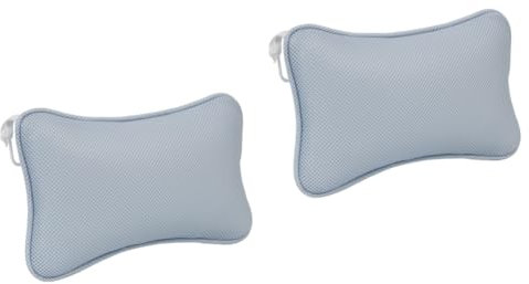 FRCOLOR 2pcs Non-slip Bath Tub Pillow Suction Cup Head Rest Firm Pillow for Neck Support Bath Cushion