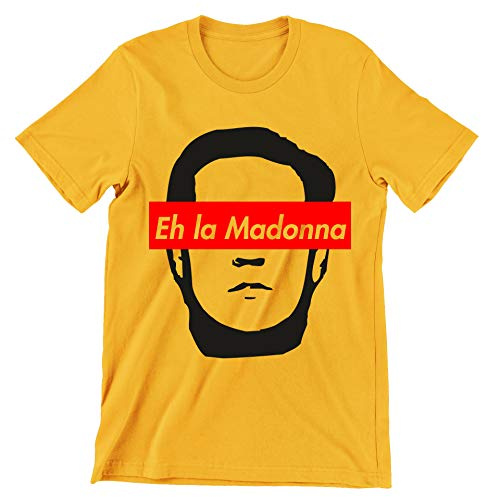 Incidiamo T-Shirt Uomo Film Cult Artemio Il Ragazzo di Campagna - eh la Madonna - Film Cult Italiani - Maglietta Manica Corta Gialla Taglia L