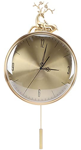 Einfache Stille Pendeluhr Im Chinesischen Stil, Schaukeluhr, Pendeluhr, Moderne Wanduhr für Zuhause, Wohnzimmer, Dekoration