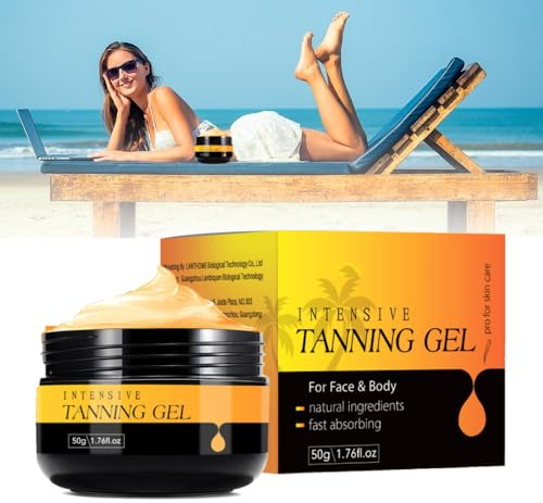 Bräunungsbeschleuniger Creme Solarium,Bräunungscreme,Tanning Cream,Sun Intensive Tanning Gel,Erzielen Sie eine Natürliche Bräune mit Natürlichen Inhaltsstoffen,Effektiv in Sonnenbank & Außen (1PC)