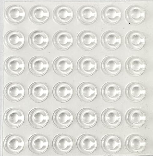 Piedini in gomma per ante di credenze, cuscinetti adesivi per ammortizzatori, 10 mm x 36 puntini (trasparente, 10 mm)
