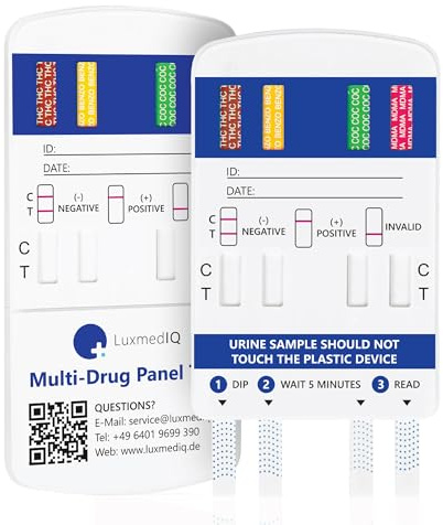 Drogentest Multi 8 - Urin Drogenschnelltest für 8 Drogenarten (2 Stk.) | Urin Test für Cannabis THC, Kokain, Amphetamin, Ecstasy MDMA, Opiate, Methamphetamin, Methadon & Benzodiazepine