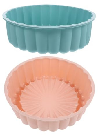 TOPBATHY 2pcs Silicone Round Cake Molds Baking Molds for Baking High-Temperature Resistant Tins Petal Shape Food-Grade