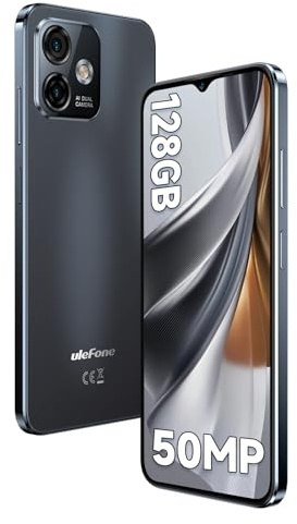 Ulefone Note 16 Pro Mobile Phones SIM Free Unlocked, 128GB ROM, 50MP Camera, 4G SIM Free, 6.52 inch, Octa Core, 4400mAh, Android 13, 5G WIFI, Fingerprint Face ID, Phone Case, UK Version, Black