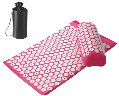 Meditationsmatte Massage - Spike Druckmatte | Spike Matte Set mit Kissen | Druck Rückenmatte, Massagematte Set, Mediation Zubehör für Zuhause, Büro oder Reisen, Nacken & Rücken Beschwerden