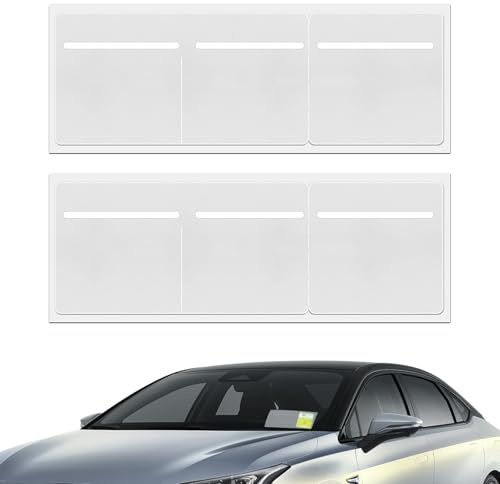 2Pack 3 in 1 Tax Disc Holder, 28x9.6cm 3-Pocket Car Permit Holder Road Tax Insurance NCT PVC Holder Self-Adhesive Car Document Holder Parking Permits Badges Holder Windscreen for Car Van Caravan