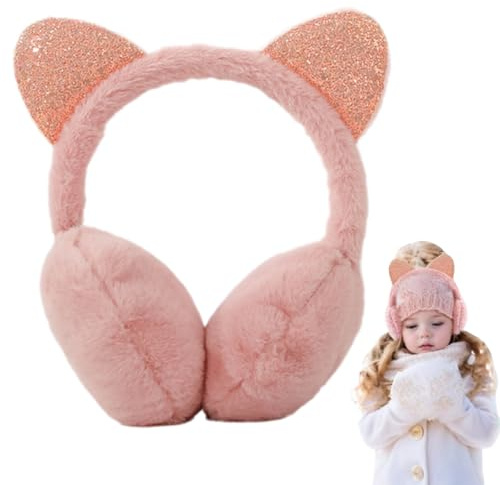 UQMIQURA Cache-Oreilles Filles, Chauffe Oreilles en Peluche Douce pour Enfants Couvre-Oreilles Réglables Cache-Oreilles d'Extérieur Chaud pour Hiver Activités