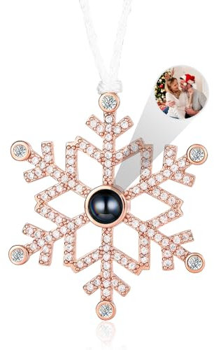 Foto Weihnachtsdekoration Anhänger Personalisierte Weihnachtsbaum Anhänger Familie Christbaumschmuck Geschenke für die Familie (Roségold)