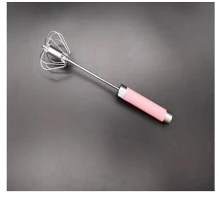Frullino for le uova semiautomatico for uso domestico, piccolo frullino for le uova in acciaio inossidabile, selezione delle dimensioni: 25,2 cm/30 cm/35,5 cm, strumento for frusta manuale(Pink Long 2