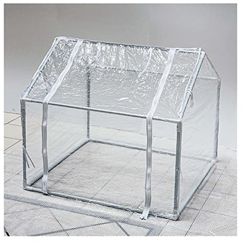Bärbart tunnelväxthus med galvaniserad stålram och klart PVC-skydd idealiskt för växtodling och blomskydd (100 x 100 x 80 cm)