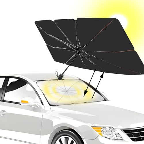 Parasol Coche Delantero, Parasol Coche Delantero Plegable, 138 * 78 cm, Protección Solar Coche,Protección Solar Interior Parabrisas, Protección UV, para a la Mayoría de SUV, MPV, Camiones