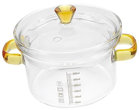 Gatuida Hochtemperaturbeständige Glas Dampfgarschüssel mit Deckel 300 Ml Borosilikatglas für Babys Vielseitige Koch und Servierschale