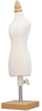 WGFOIP 1 Stück Puppen Kleid Form mit Holz Basis für Nähmuster, Lehre, 12,2 Zoll Leinwand Kleidung Nähen Schaufenster Puppe, Tragbares Display Schaufenster Puppe (Stil 1)