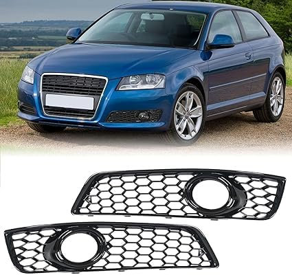 QHuaL Auto Front KüHlergrille für Audi A3 8P 2009 2010 2011, Front Grille Bumper Styling Body Fittings ABS Front Car Grill Front Bumper Bonnet Grill