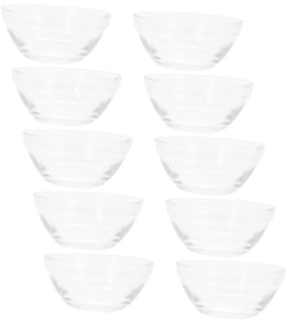 HEALLILY 10pièces Coupes à Dessert Verre Transparentes Petits Bols Pour Sauces Et Trempettes Empilables Pour Service