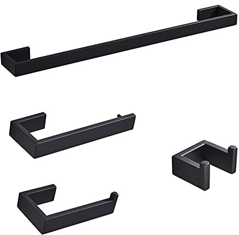 Prettiee Set di Accessori per Il Bagno, portasciugamani, portarotolo di Carta, portaspazzolino, Accessori per Il Bagno (Set da Bagno 4 Pezzi Cina)
