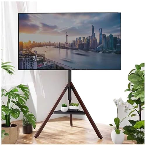 Supporto TV portatile con treppiede regolabile in altezza per schermi piatti/curvi da 32 pollici da 75 pollici, supporto per TV da studio supporta fino a 50 kg, ideale per eventi e presentazioni