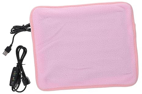 USB Heizmatte für Reptilien und Schildkröten mit Temperaturregelung 5v 10W | Drei Heizstufen, Polyester, Rosa, Hält Haustiere im Winter Warm, Geeignet für Genesung und Arthritische Tiere