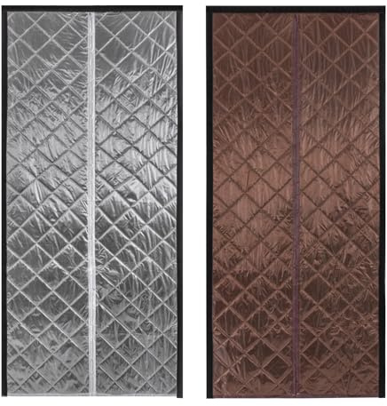 Magnetic Thermal Insulated Door Curtain, Magnetic Thermal Insulated Door Curtain, Cold and Noise Proof, Suitable for Keeping Warm or Cool in Room of The Winter and Summer, 95 * 210cm (Coffee)