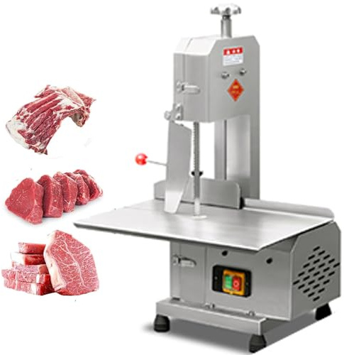 ZenSeFarin Máquina Eléctrica De Sierra para Huesos, Sierra De Cinta Eléctrica Comercial para Carne, Máquina Cortadora De Carne Congelada, para Cortar Chuletas, Carne Congelada (750w)