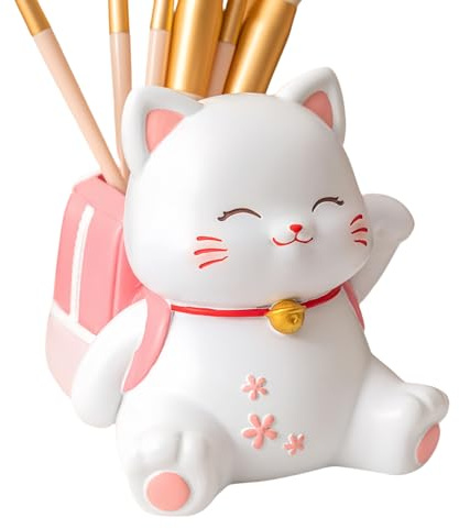 Xijobido Stiftehalter Für Schreibtisch - Praktischer Stiftehalter für Schreibtisch und Homeoffice | Niedliche Katze Organizer Für Schminkpinsel, Lernbedarf Für Kinder, Erwachsene Und