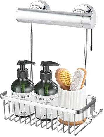 Duschablage zum Hängen, Duschregal zum Hängen, Duschablage Ohne Bohren, Dusche hHalterung, für Glasduschtüren, Rostfreier Duschkorb ohne Bohren,für Badezimmer Aufhängen