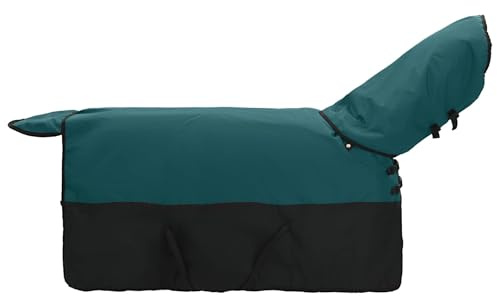 Hästfilt mörkgrön och svart 95 cm polyester vattentät andas vindtät utomhus stall vide övergång skydd för ridsport turnering föl lugg varmt blod helblod