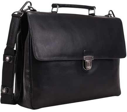 Leonhard Heyden Aktentasche Laptoptasche mit Laptopfach Roma Briefcase 2 Compartments Black schwarz