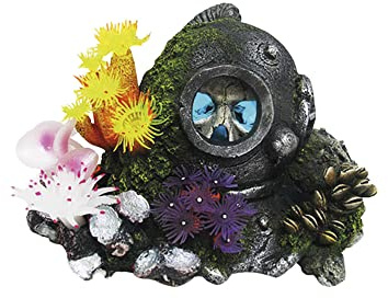 Nobby Aqua Ornaments Helm MIT SCHÄDEL mit LED, 22,7 x 16,0 x 14,5 cm, 1 Stück