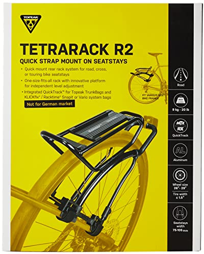 Topeak Hinterer Tetrarack R2 für Rennräder und Gravel-Bikes, Sitzstreben-Passform