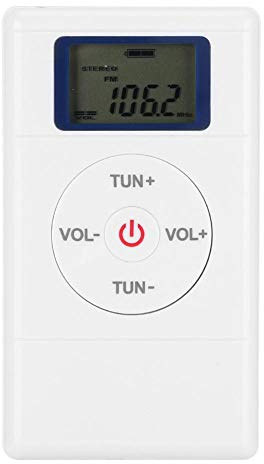 Sutinna Mini Radio FM Digital, sintonización portátil FM 60-108MHZ Radio estéreo Equipada con cordón y Auriculares, con Hebilla Trasera, Adecuada para Deportes, Viajes