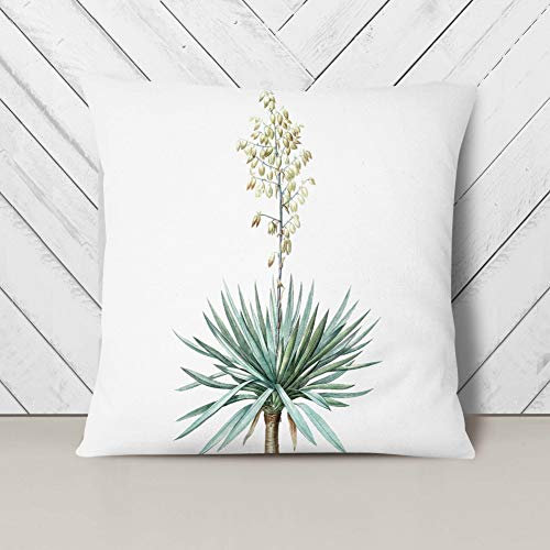 Big Box Art Adams Needle Yucca Flowers by Pierre-Joseph Redoute - Cushion Cover Throw Pillow with Insert for Sofa Chair Bed - Stone Rear - 55x55 cm