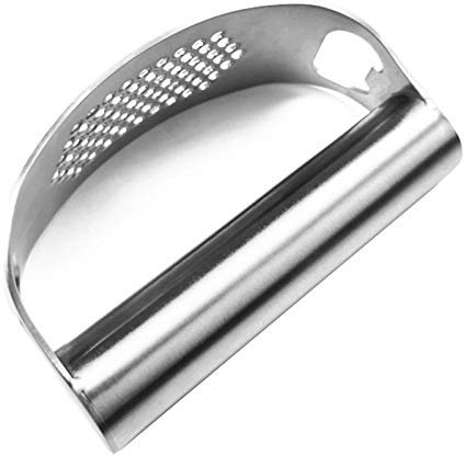 Garlic Mincer Crusher Non-slip Durable Stainless Steel Garlic Crusher Squeezer With Handle and Beer Opener Kitchen Gadget Innovative Design Best Gift for Friends and Family