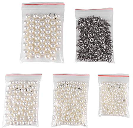 Tissting Borchie per Rivetti di Perle, 6mm 8mm 10mm Mix Size Perle Finte Rivetti Borchie Bottoni per Artigianato Jeans Cappelli Scarpe Borsa per Vestiti Accessori Fai da Te(6mm)