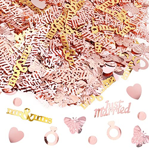 HOWAF Hochzeit Streudeko Konfetti Dekoration für Geburtstag und Feier, Roségold, 70g