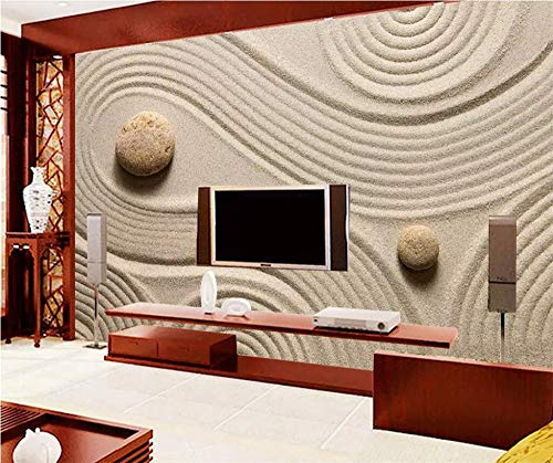 JLDWYKK Mural 3D para sala de estar, pegatina de pared del dormitorio con arena de playa de guijarros grises, Fondo de TV para sala de estar, decoración de pared para el hogar, arte de pared