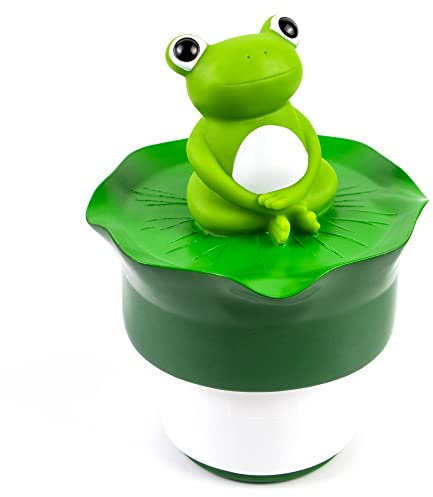 MKLZ Flotador de Cloro, dispensador de Cloro Flotante para Piscinas, se Adapta a tabletas de 1 y 3 Pulgadas para Piscinas Grandes y pequeñas, dispensador de tabletas Forg Cesta de Cloro