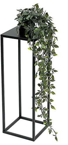 DanDiBo Blumenhocker Metall Schwarz Eckig 50 - 70 cm Blumenständer Beistelltisch 96315 Blumensäule Modern Pflanzenständer Pflanzenhocker (50 cm)