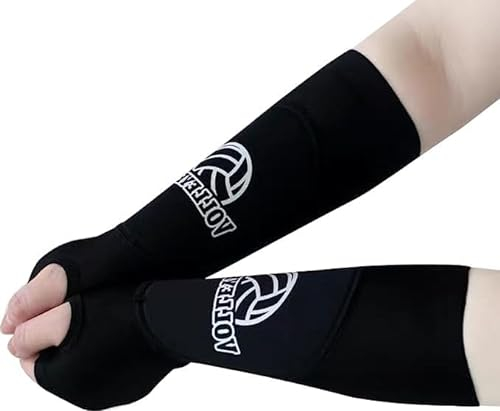 2XK-NOV Volleyball Armschoner für Damen Gewicht größer als 75Kg, Unterarmschutz Zubehör für Volleyball Training, Sport Unterarm Ärmel -Handgelenkstützemit Schutzpolster und Daumenloch, 1-Paar
